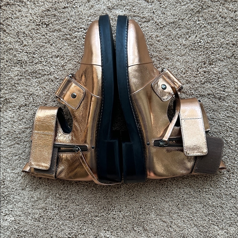ASOS Leather Rose Metallic Ankle Boots - Picture 4 of 5